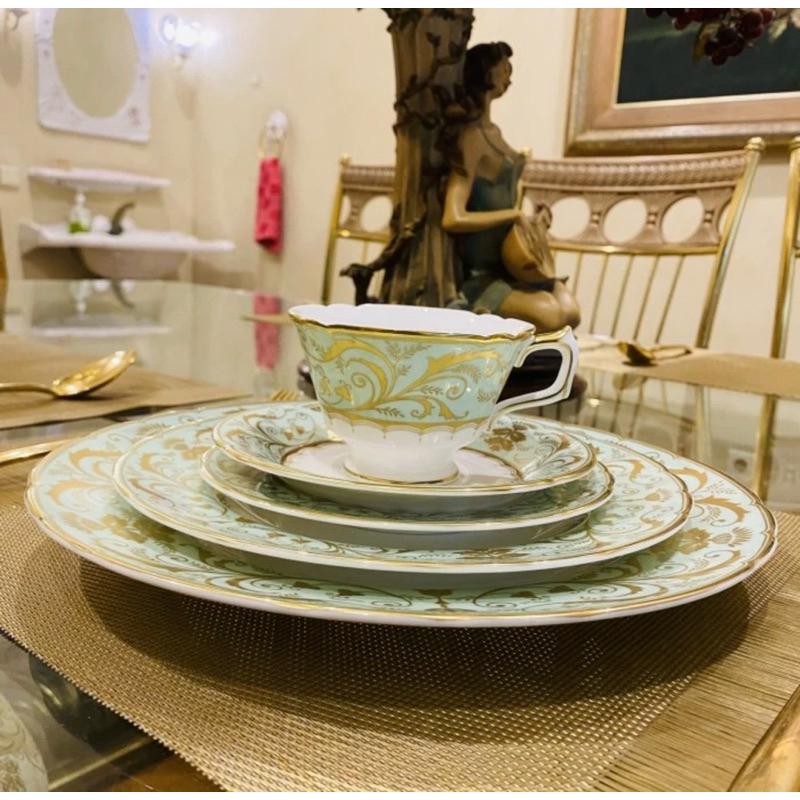 Dinner Set Royal Crown Derby England Darley Abbey 5 Pcs Cantik Mewah