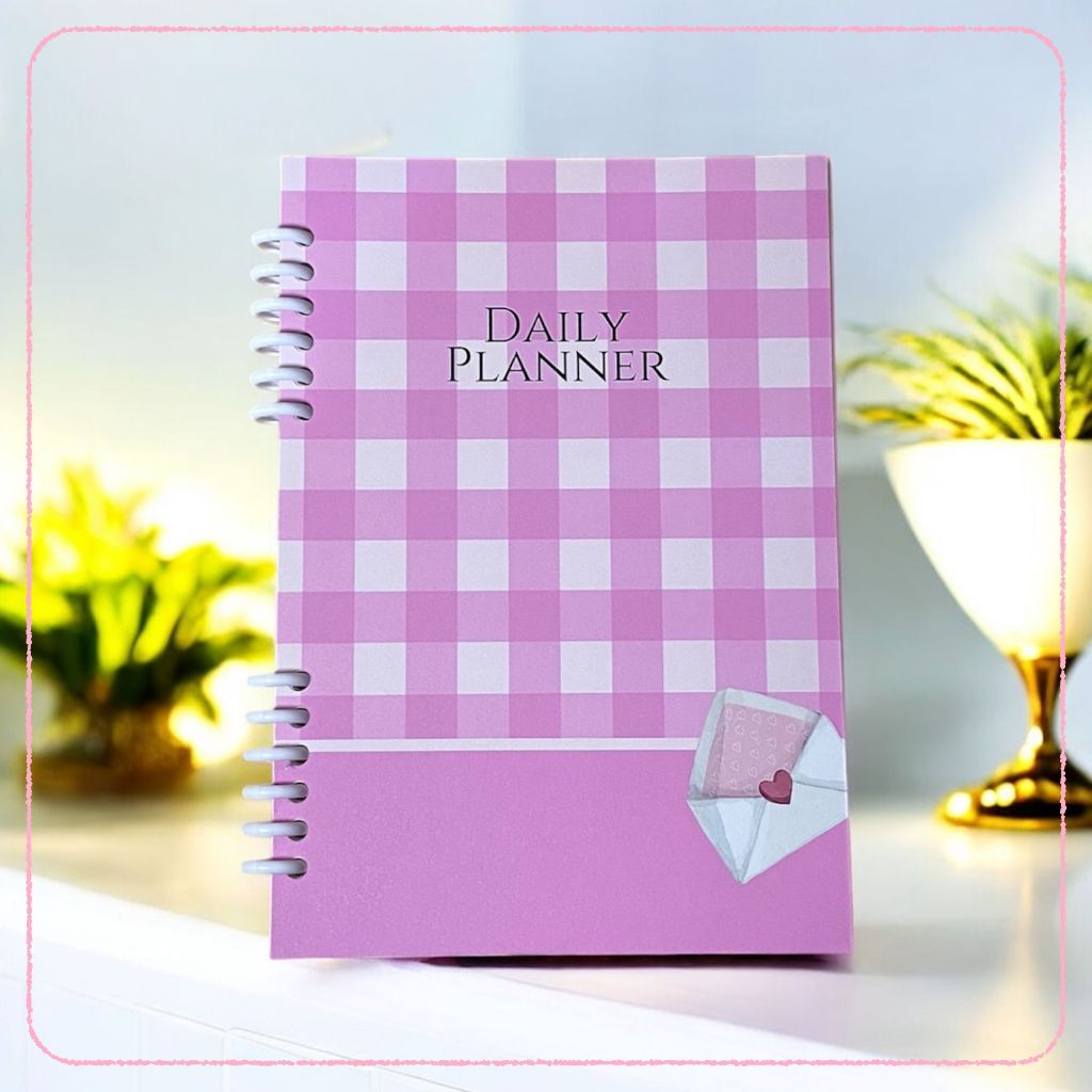 

Daily Planner Aesthetic Grid Pink Buku Agenda Journal Harian A5 Productivity Planner - [DP-1]