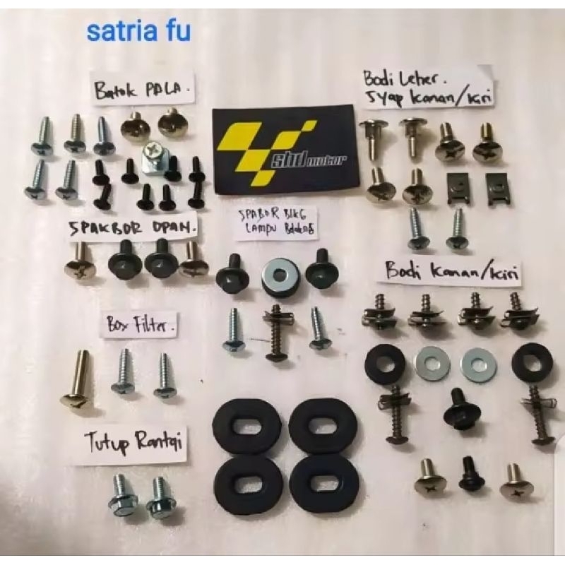 baut body full set suzuki satri fu 150/baut full body suzuki satria fu lengkap bos ring karet set ba