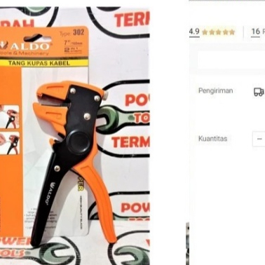 

Tang Kupas Kabel ALDO 7" 2in1 F 302 Automatic Wire Stripper Pliers