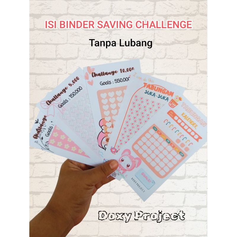 

Doxy Project | Paket Kertas Saving Challenge Isi Zip lock tanpa lubang