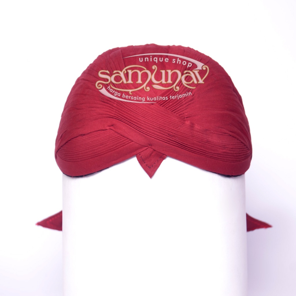 Blangkon Mahesa Jenar Halus Merah Marun Polos