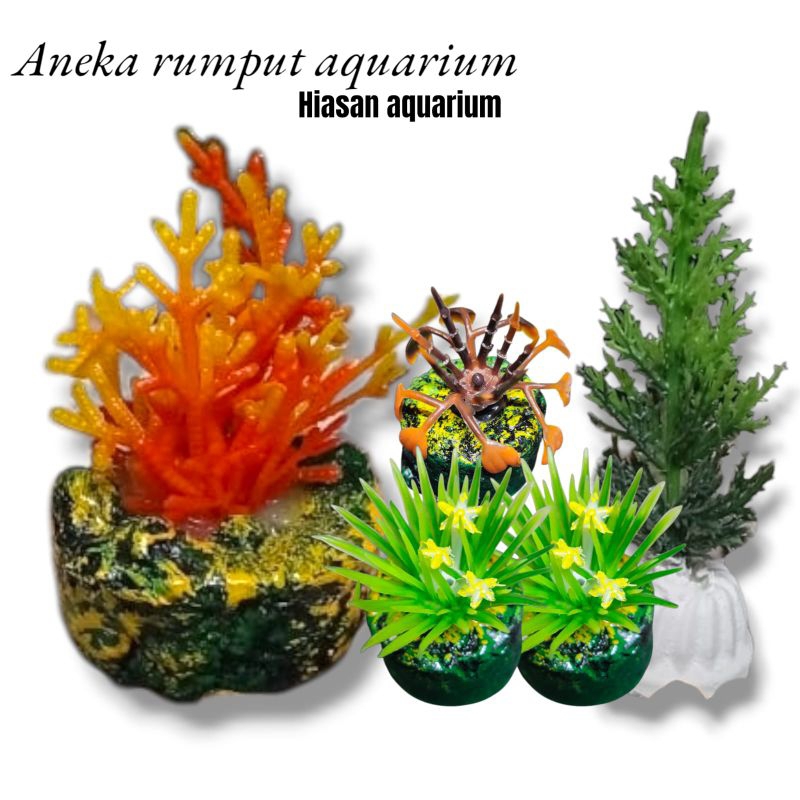 Hiasan Aquarium Aquascape Rumput Sintetis Mini