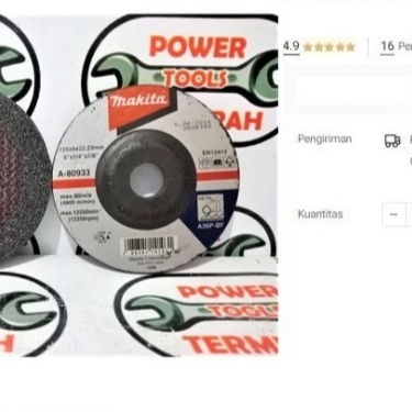 

MAKITA Batu Gerinda 5" x 6mm A-80933 Poles Tebal Mata Grinding Wheel