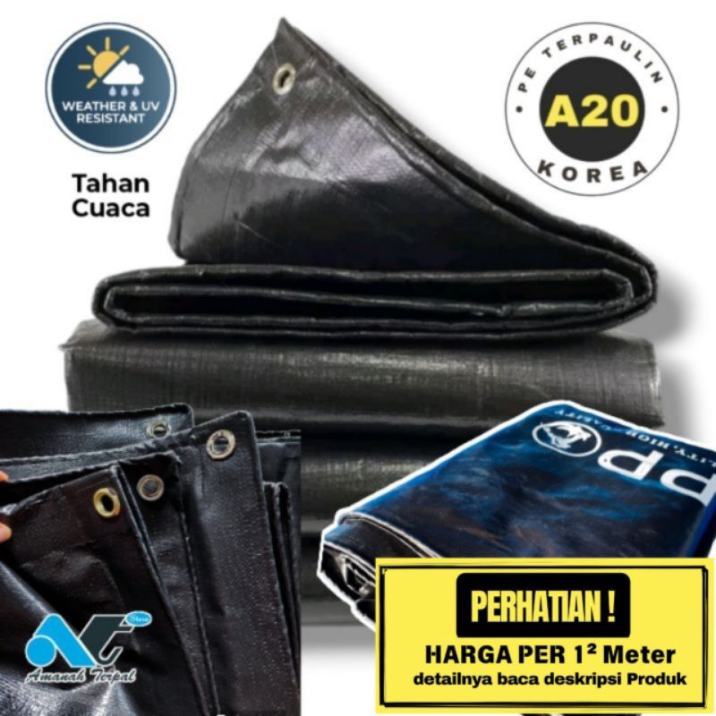 CUSTOM Terpal impor korea A20 hitam ori ukuran Bebas bisa ukuran jumbo besar