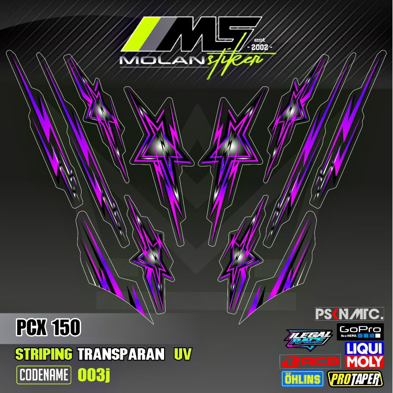 Decal Sticker Striping Variasi Transparan Uv Sepeda Motor Listrik Uwinfly T3 Pro T3s Pro T5 Pro T85 