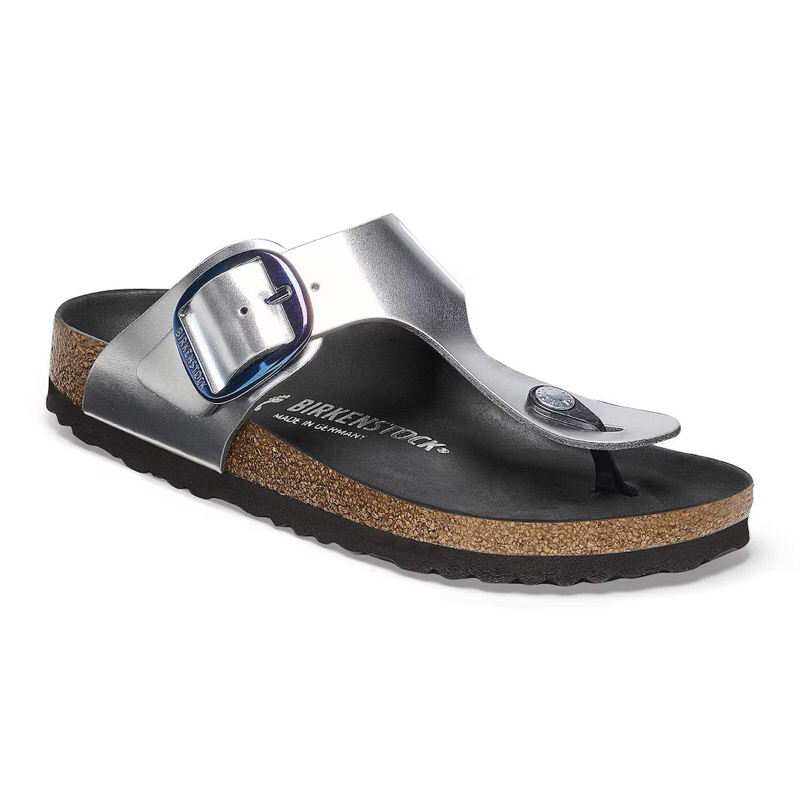 Birkenstock Gizeh Big Buckle Metallic Silver Sandal