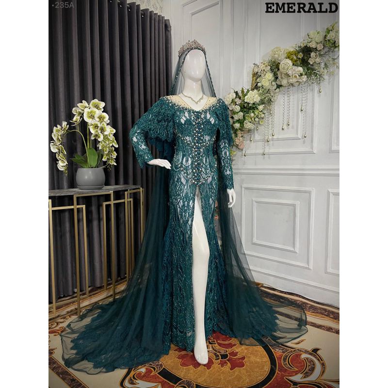 KEBAYA AKAD EKOR NEW MODEL /BAJU PENGANTIN FULL PAYET /KEBAYA WEDDING DRESS PREMIUM /GAUN PENGANTIN 