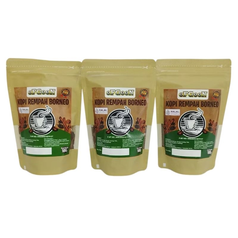 

eFGeen kopi rempah Borneo kemasan Standing Pouch