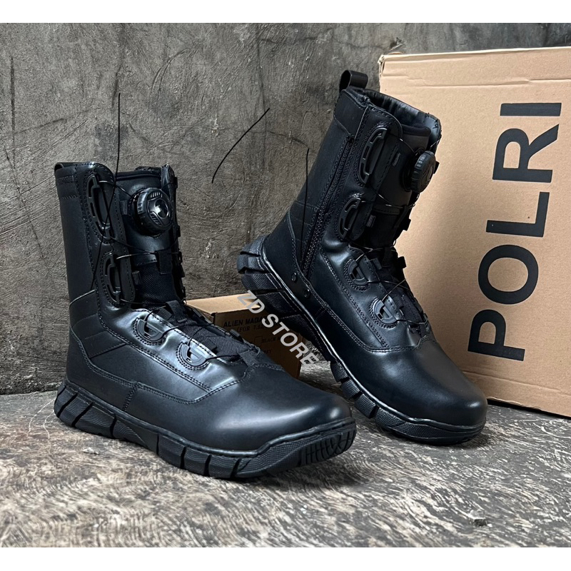 SEPATU PDL JATAH POLRI PUTER FULL KULIT PREMIUM/SEPATU PDL POLRI PUTAR JATAH PATI 2022