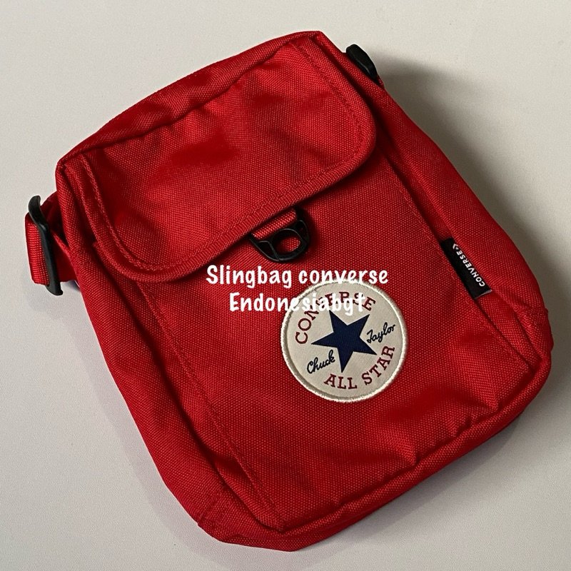CONVERSE Tas selempang merah crossbody 2 red pria slingbag  resmi