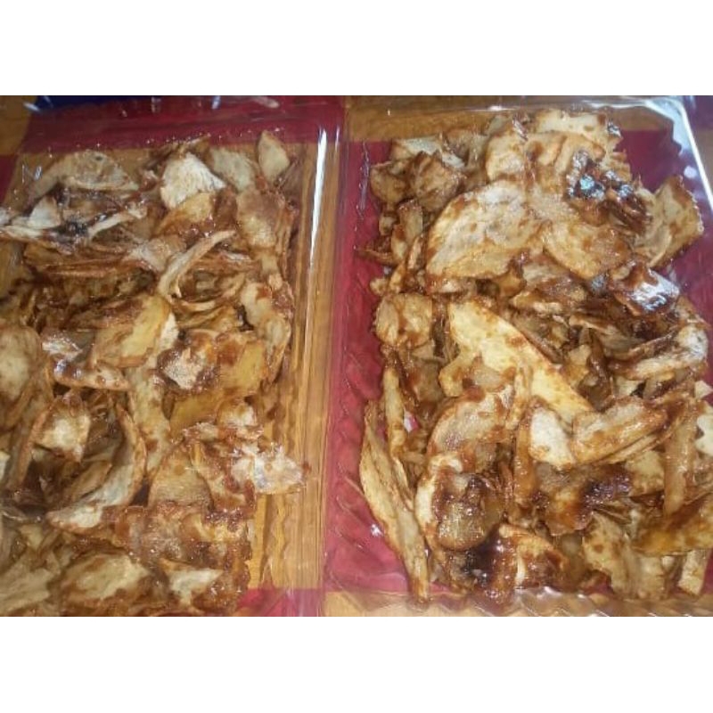 

kripikubipedas/500gram/dijaminenak