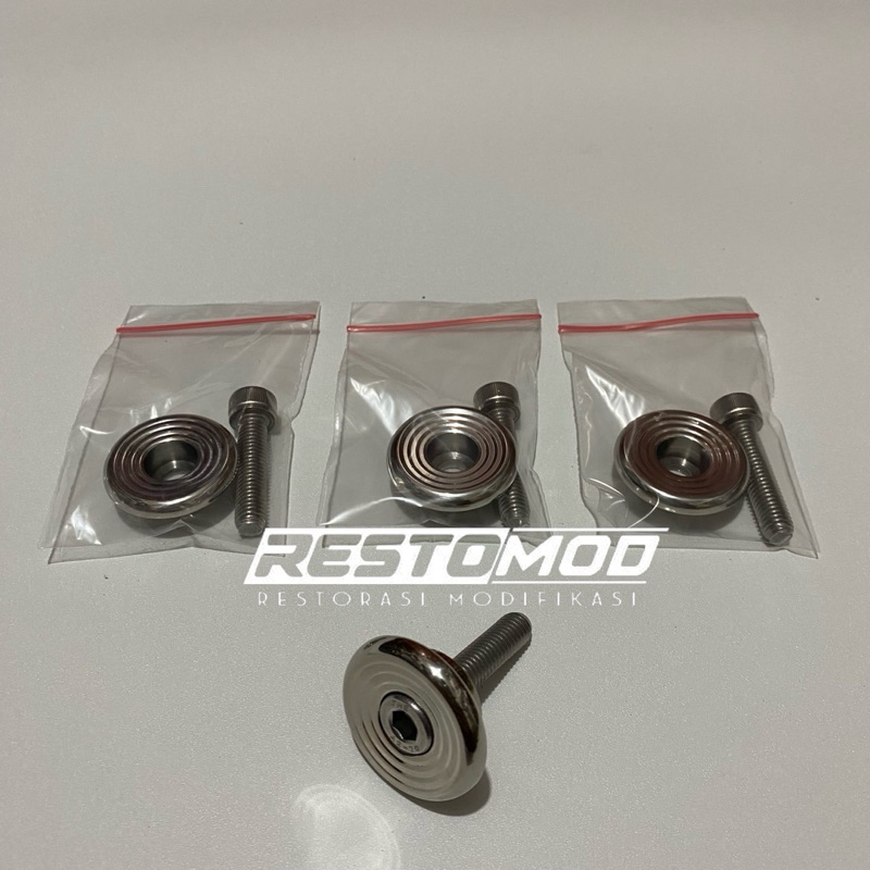 Koin knalpot mio stainless sporty smile soul fino karbu baut knalpot bawah mio koin bawah knalpot