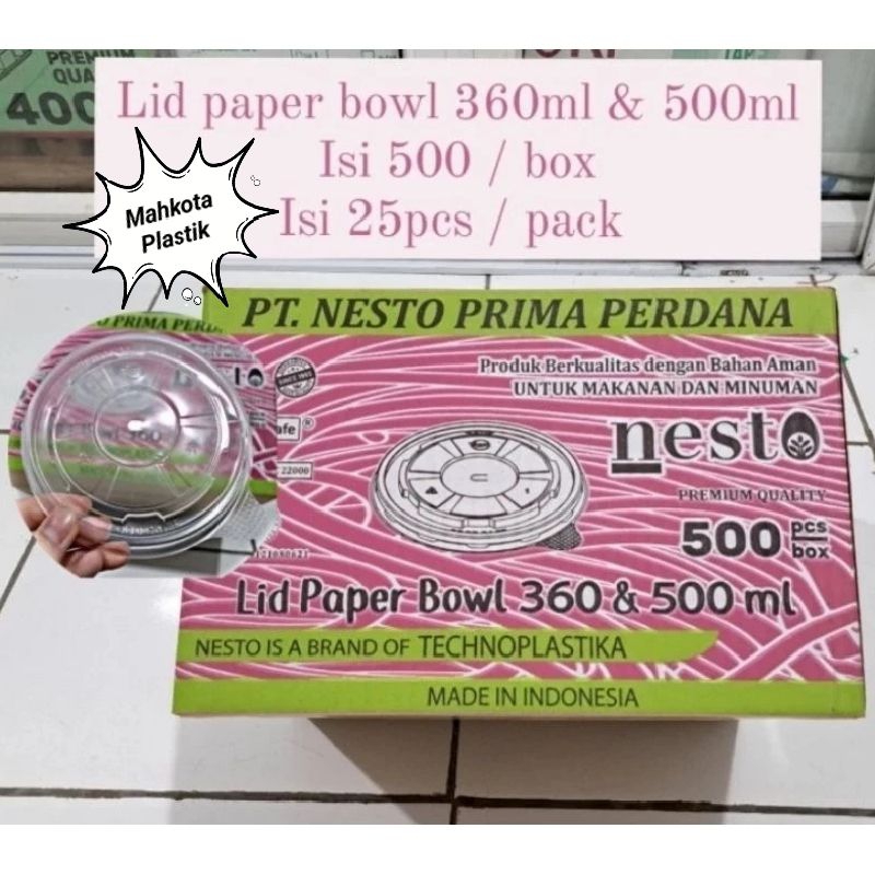 Tutup Lid Paper Bowl 360ml, 500ml, 650ml dan 800ml