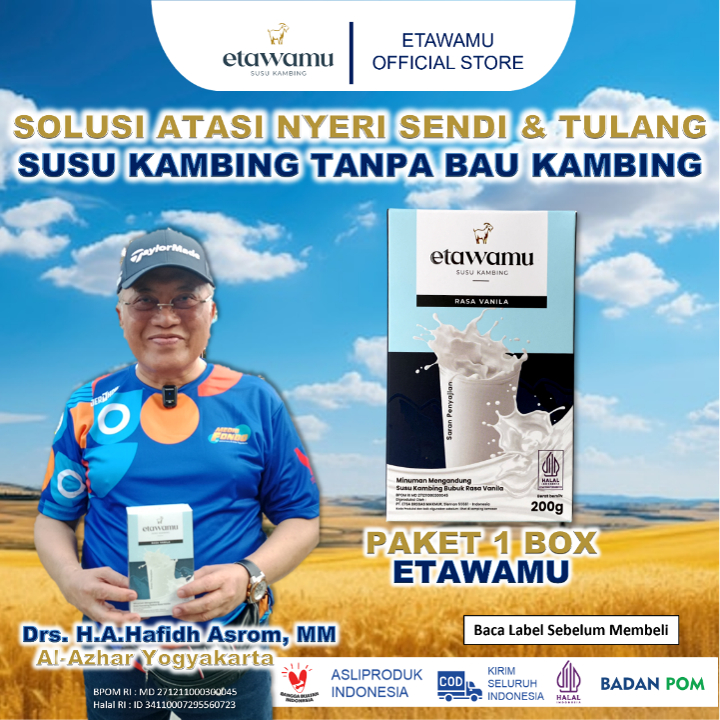 

Susu Kambing Etawamu Vanila Atasi Nyeri Sendi & Tulang 200gr