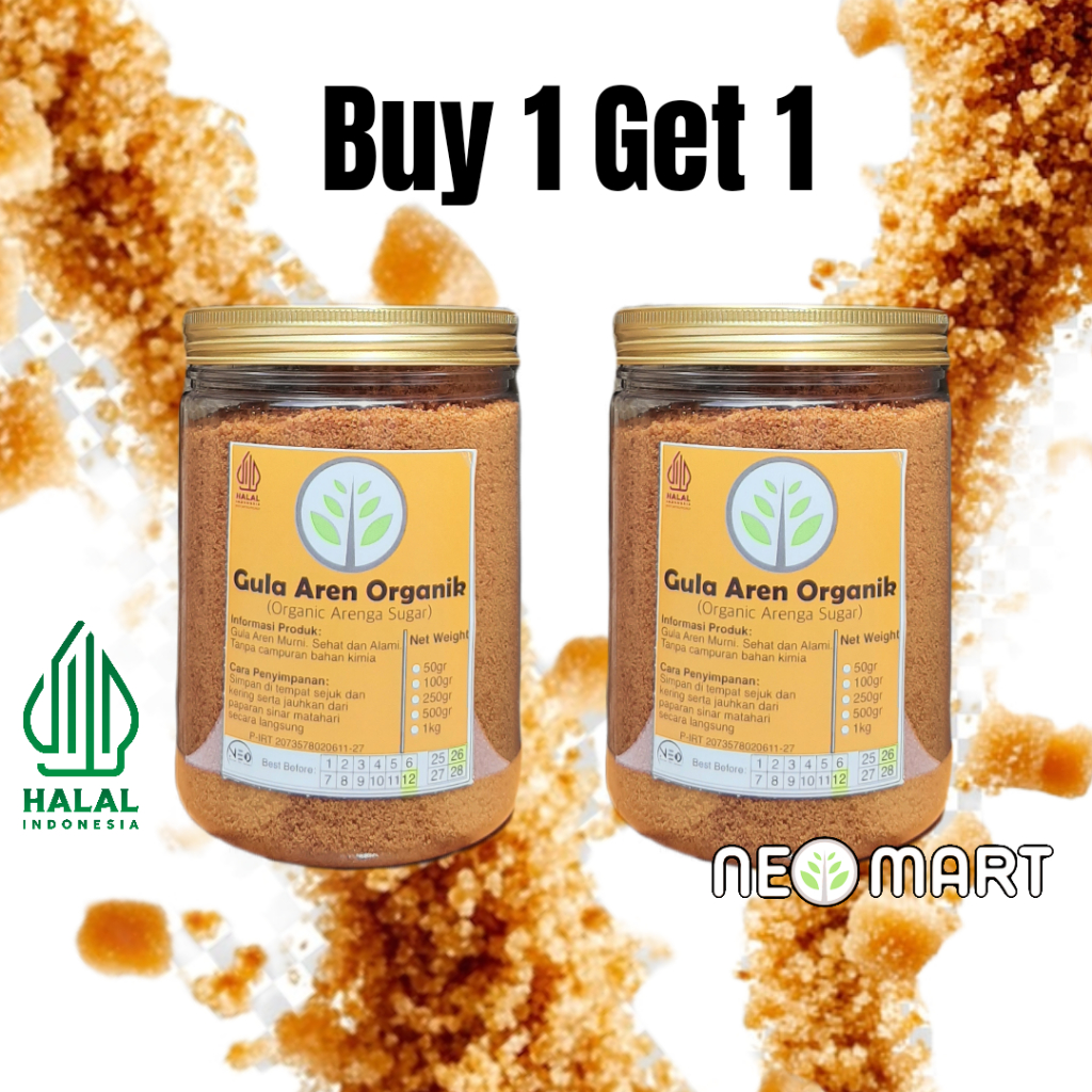 

Beli 1 Gratis 1 ! GULA AREN 500gr(1/2kg)/ AREN BUBUK ORGANIK/GULA SEMUT/PALM SUGAR BROWN SUGAR