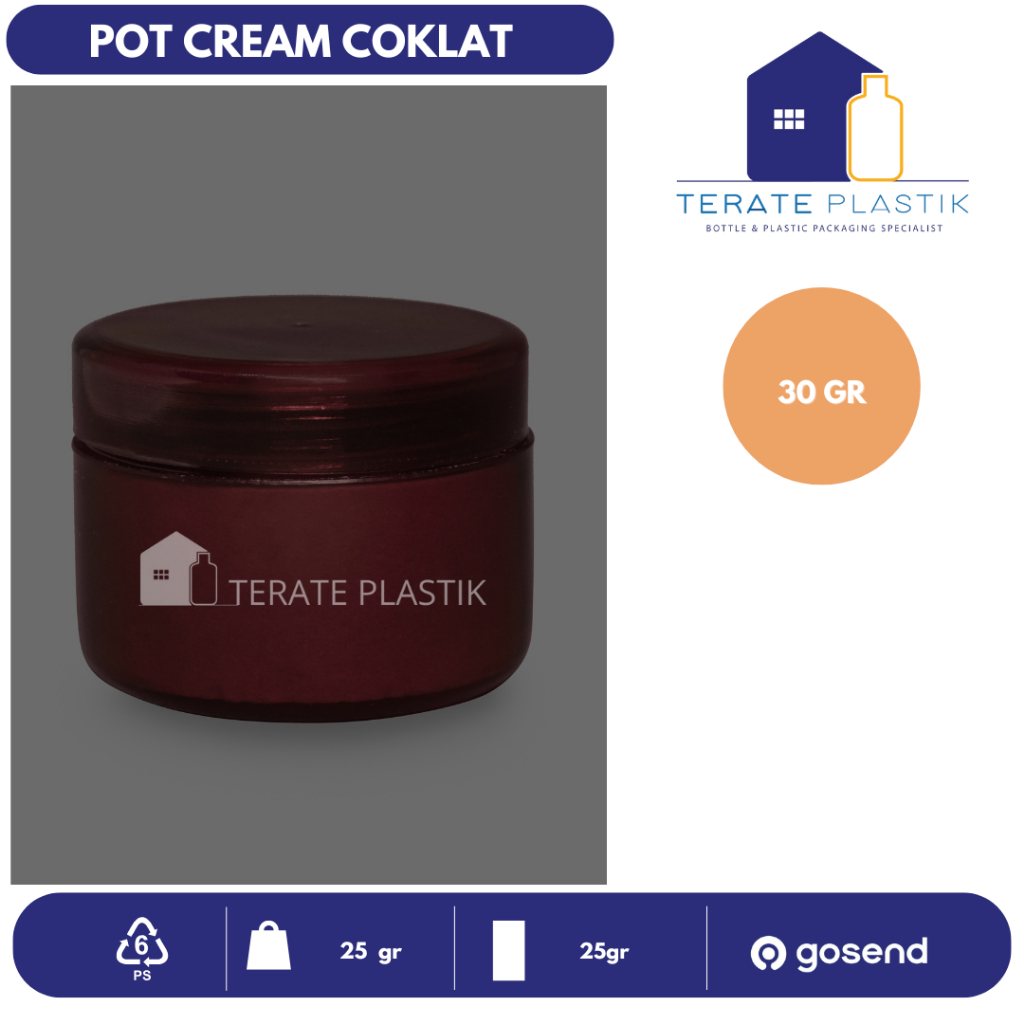 Pot Cream Coklat | Pot Krim 30gr Coklat | Terate Plastik Bandung