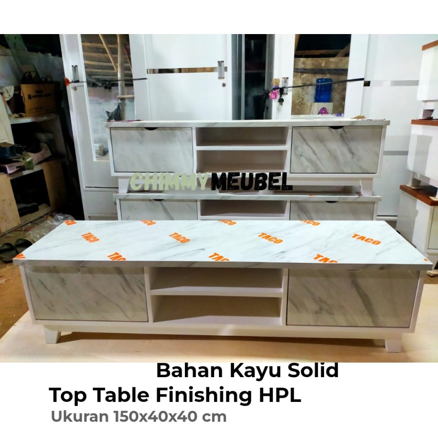 Rak Tv 150 cm Kayu solid HPL meja Tv 150 cm bahan Kayu solid Bufet tv