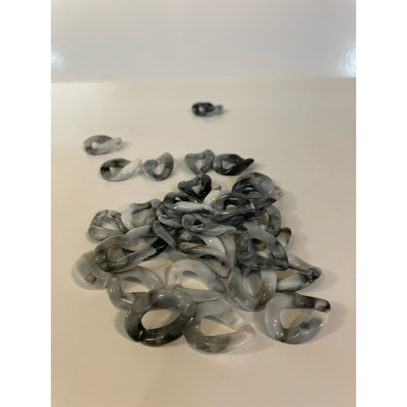 1 Lusin Manik Rantai Lepas Marmer Gepeng Gradasi Accessorie Kalung/Gelang