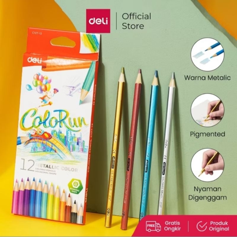 

Deli Colored Pencil / Pensil Warna Metalik Nyaman Digenggam