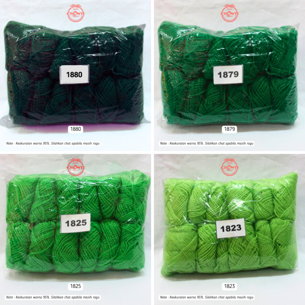 Benang Wol Ply Kecil/Siet/Acrylic Yarn (Warna Hijau)