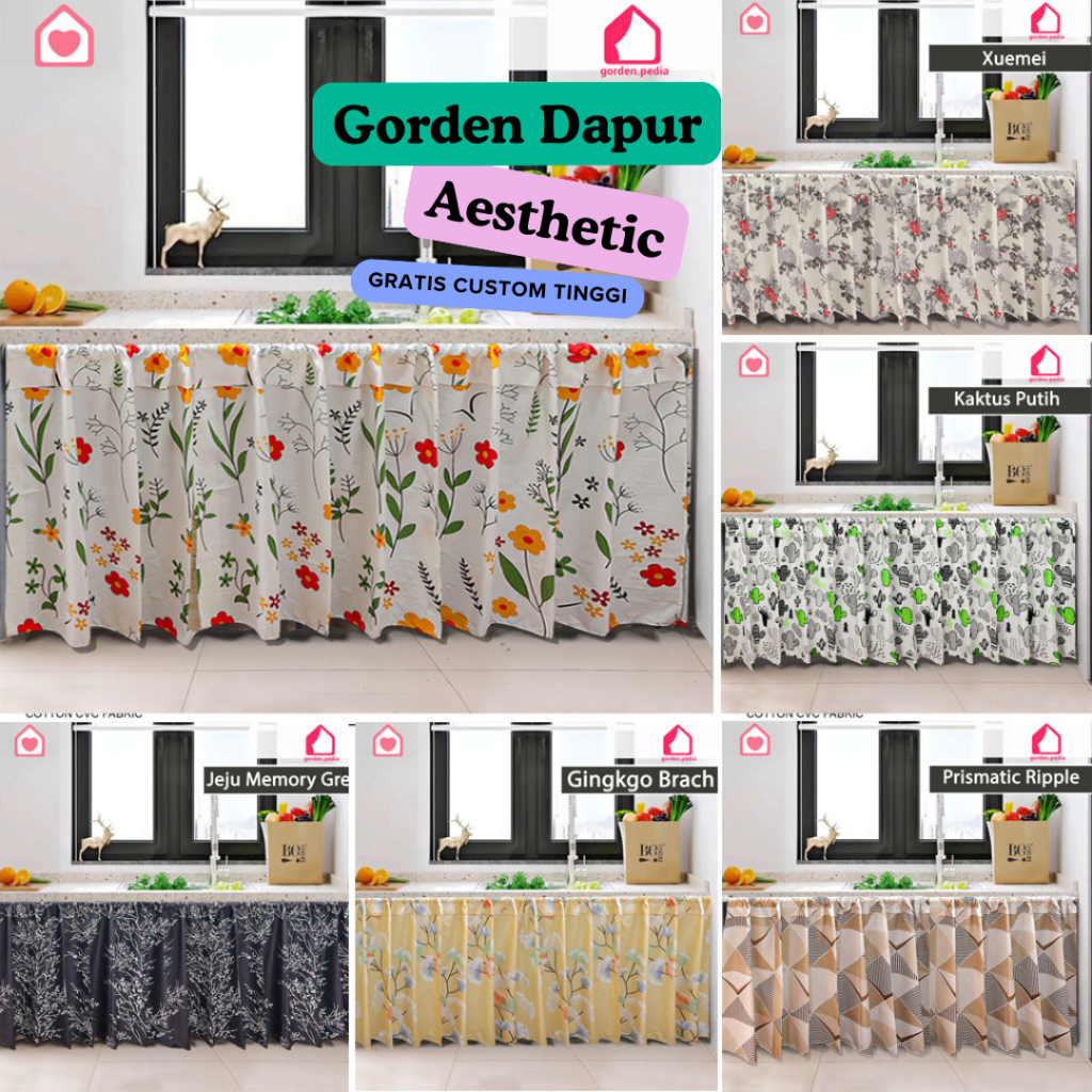 Gorden Dapur Bawah Kompor Tirai Kolong Dapur Minimalis