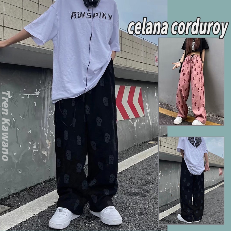 Celana corduroy pria Celana Panjang Pria terbaru 2025 Celana oversize pria OOtd korean style fashion