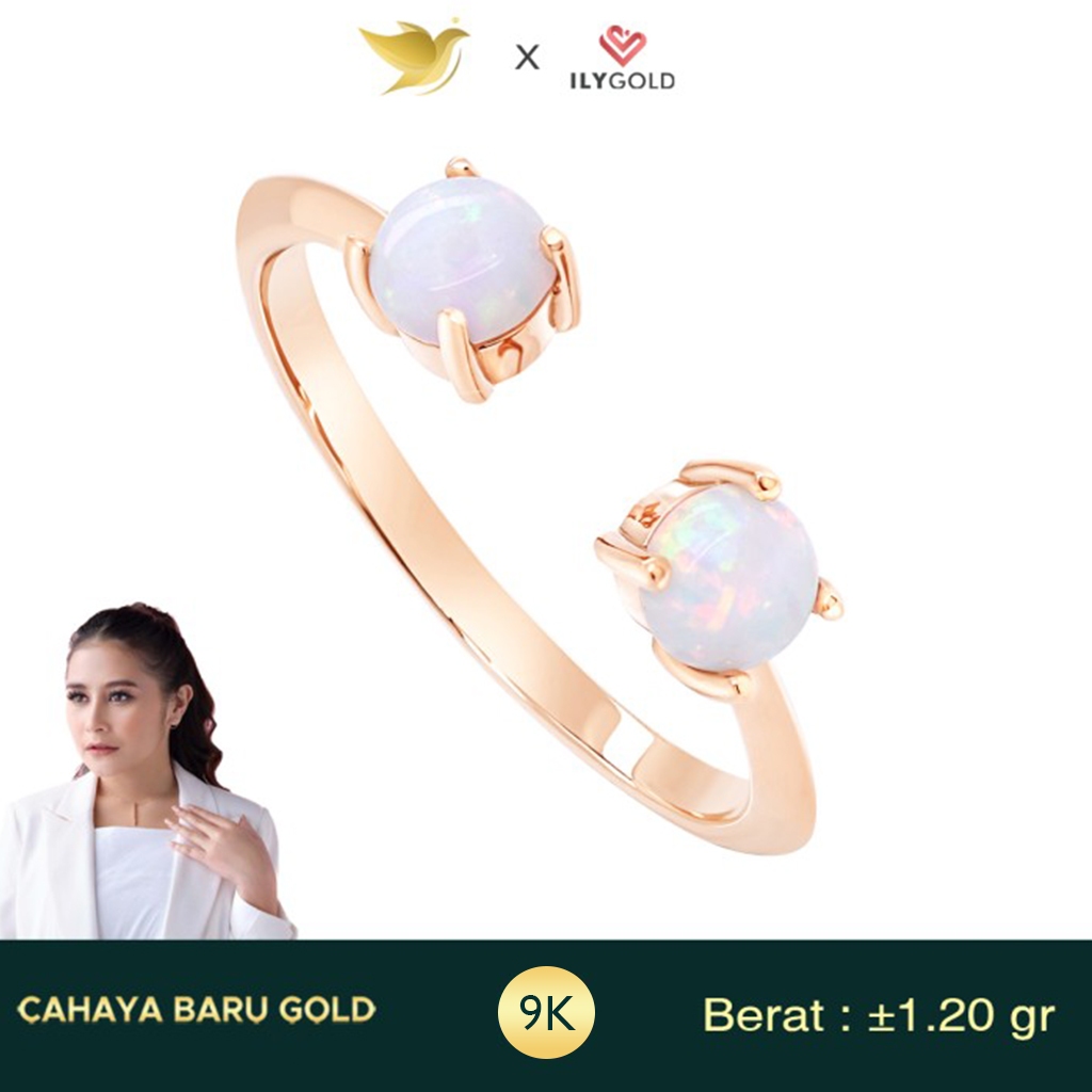 Ily Gold Cincin Emas Snow Drop Gold 9K Cahaya Baru Gold