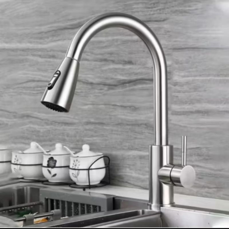 SUS3017 Kran Tarik Kran Cuci Piring Fleksibel Stainless