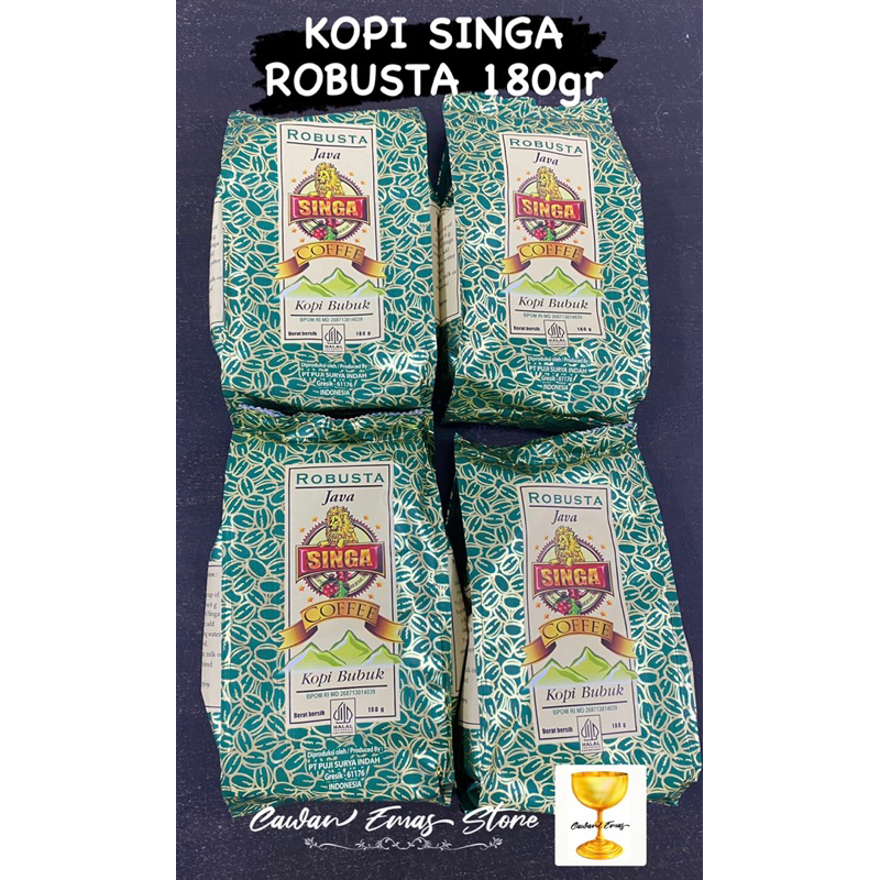 

Kopi Singa Robusta 180 gram/ Kopi Sing hijau / Kopi Singa Java Robusta stock terbatas