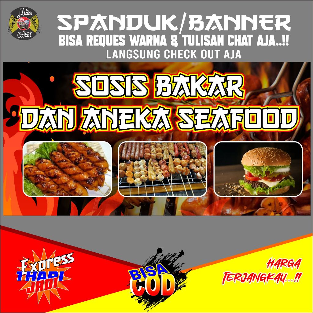 SPANDUK BANNER SOSIS BAKAR DAN ANEKA SEAFOOD 60120