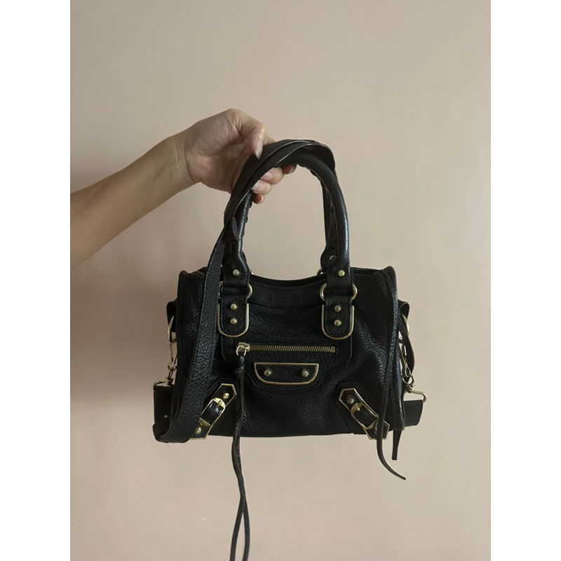 Tas Balenciaga Mini City Edge Black GHW - Preloved (second)