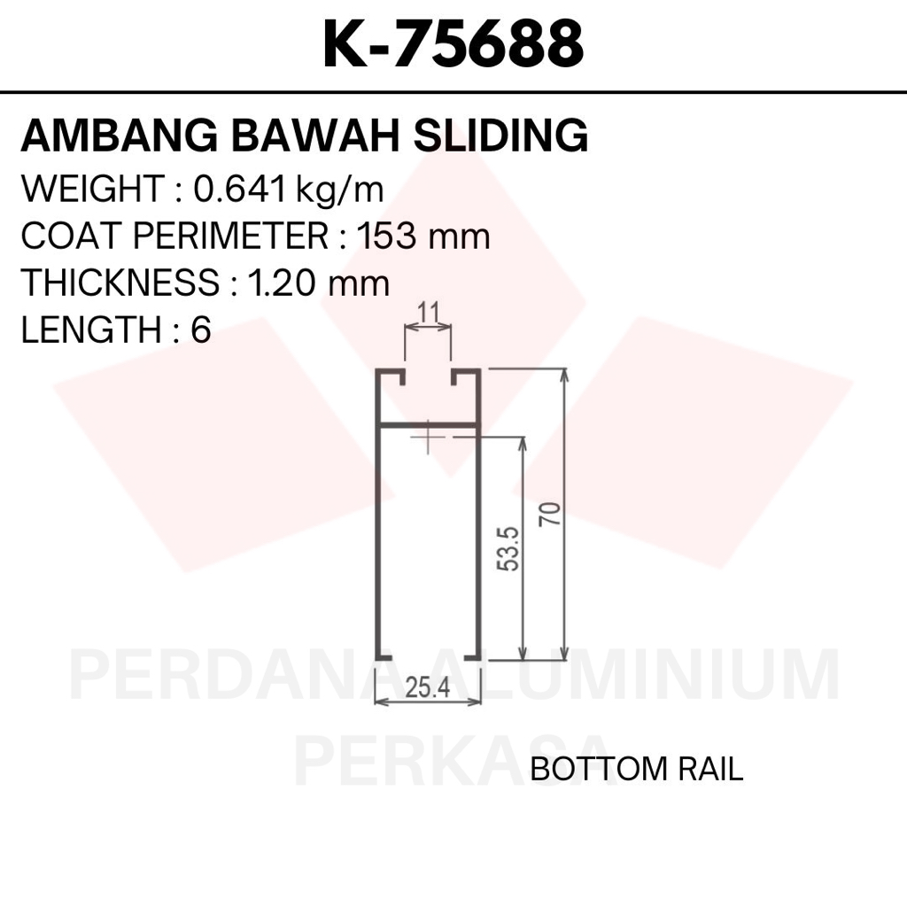 ALUMINIUM BATANGAN BY YKK AP (K-75688)