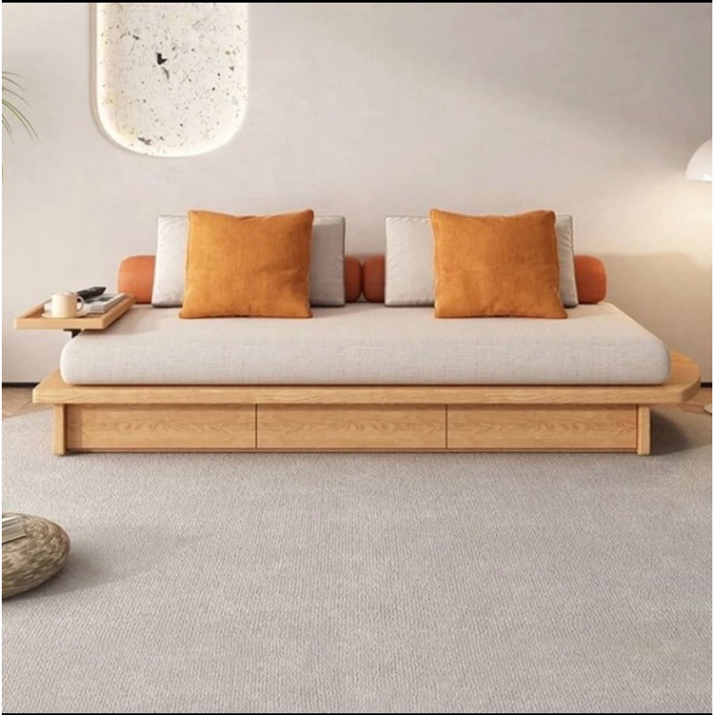 Sofa Tamu Jepang kayu Jati Lesehan Laci Minimalis Kursi Tamu jepang Estetik