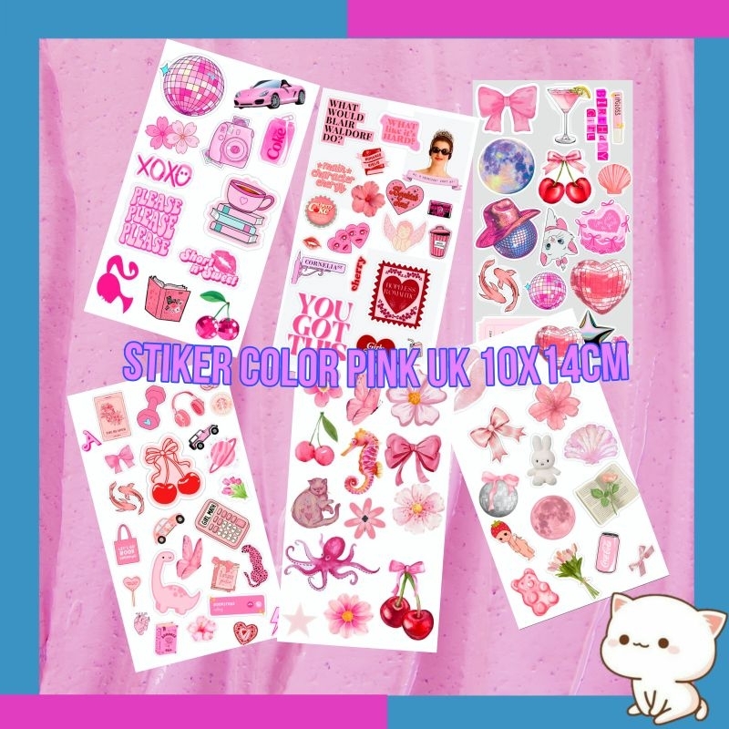 

stiker tumbler colour pink