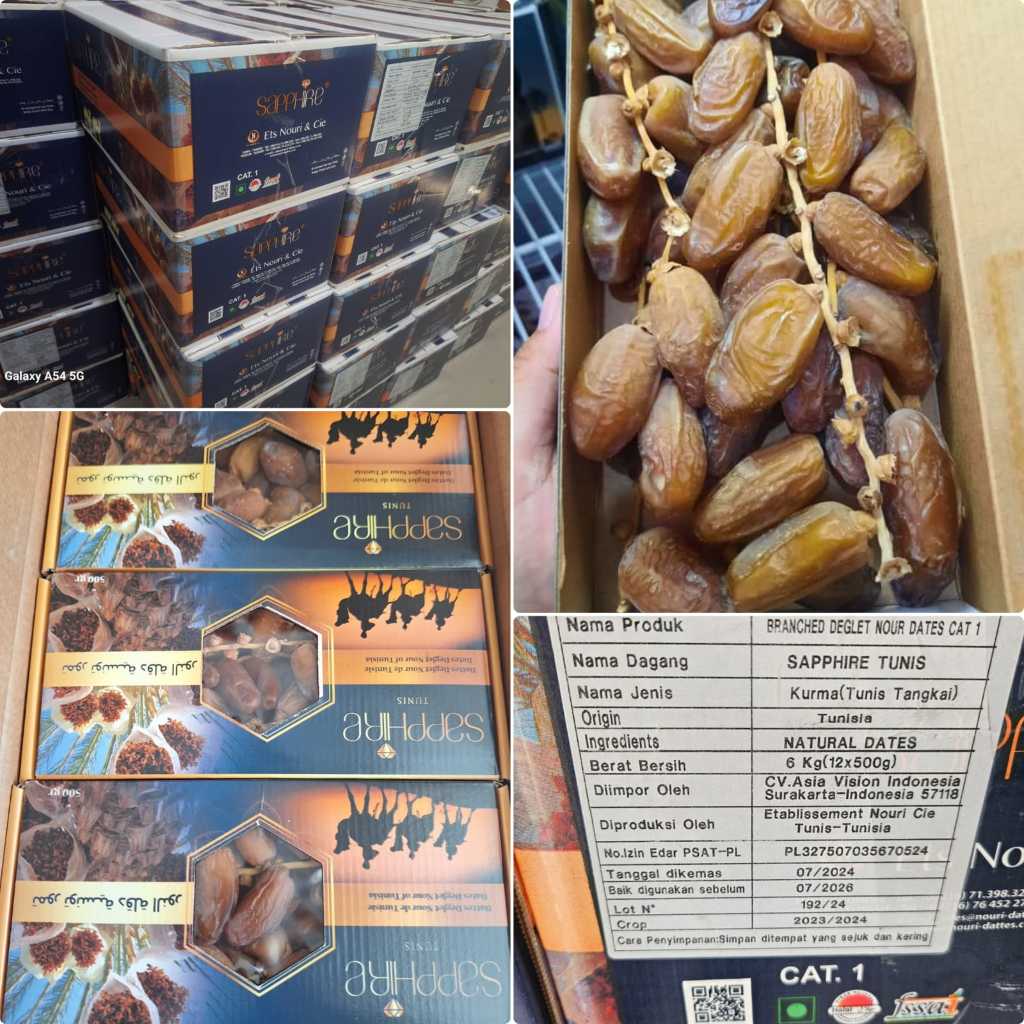 

Kurma Tunis Tangkai Sapphire , Palmfrutt 500gr kurma kress Enak Manis exp 2026