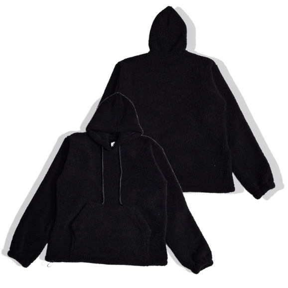 Sweater Hoodie Sherpa Polos Oversize Bulu Domba  Premium Pria Wanita