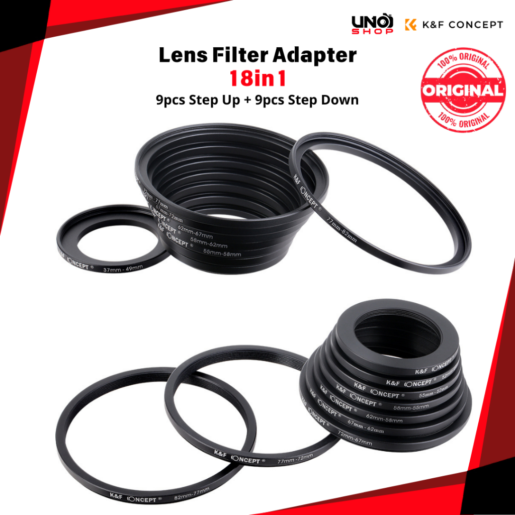 K&F Concept 18 In 1 Lens Filter Adapter KNF 9 Step Up 9 Step Down Ring