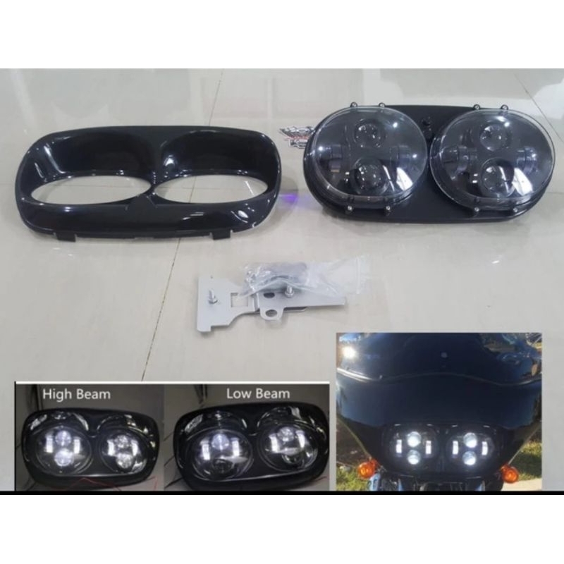 daymaker harley road glide set headlamp harley road glide