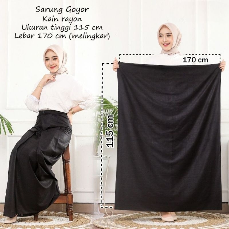 Motif HITAM POLOS Sarung Pekalongan Gus Sarung Pria/Wanita Dewasa Muslim Sarung Goyor Kain Rayon