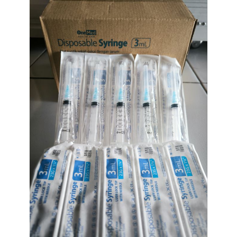 Spuit 3cc Onemed / Jarum Suntik 3cc Onemed / Syringe Disposable 3cc ( Perbox)