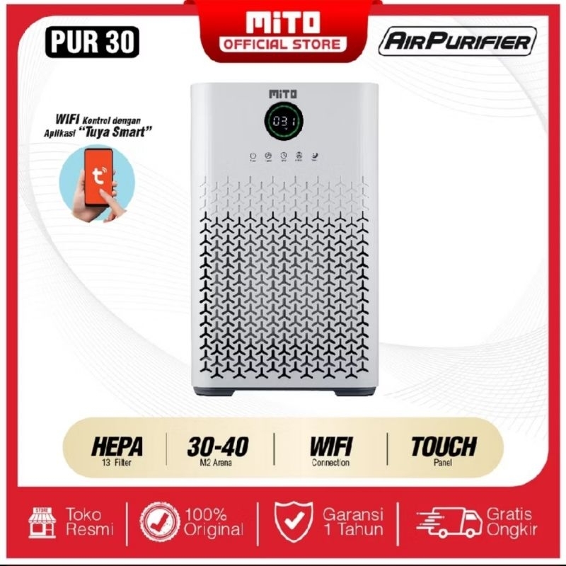 Mito Air Purifier PUR10 - Penyaring Udara HEPA13