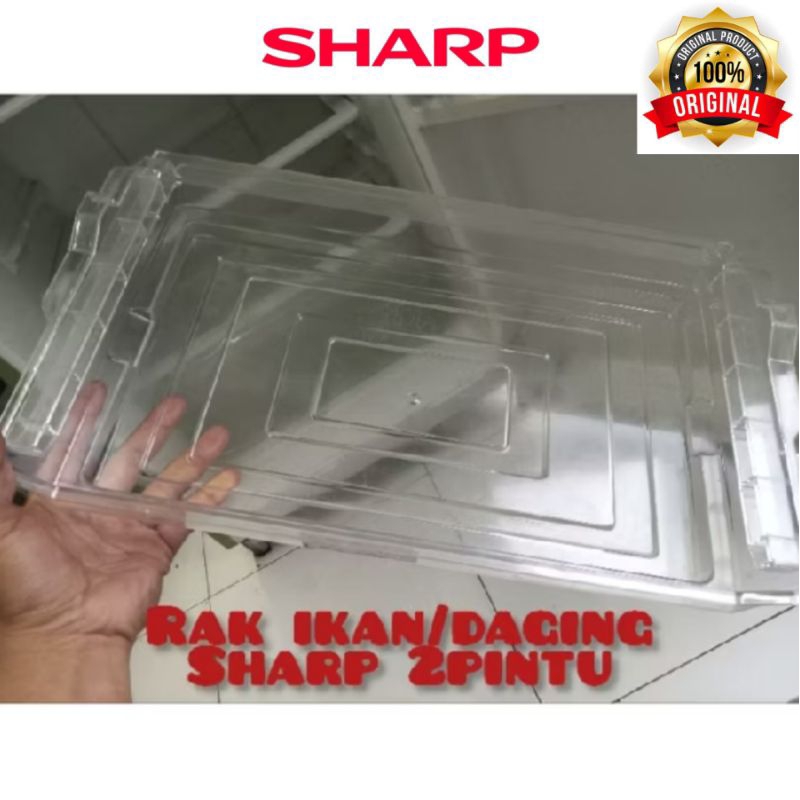 RAK KULKAS.RAK TEMPAT IKAN/DAGING. KULKAS SHARP 2PINTU SECOND ORIGINAL