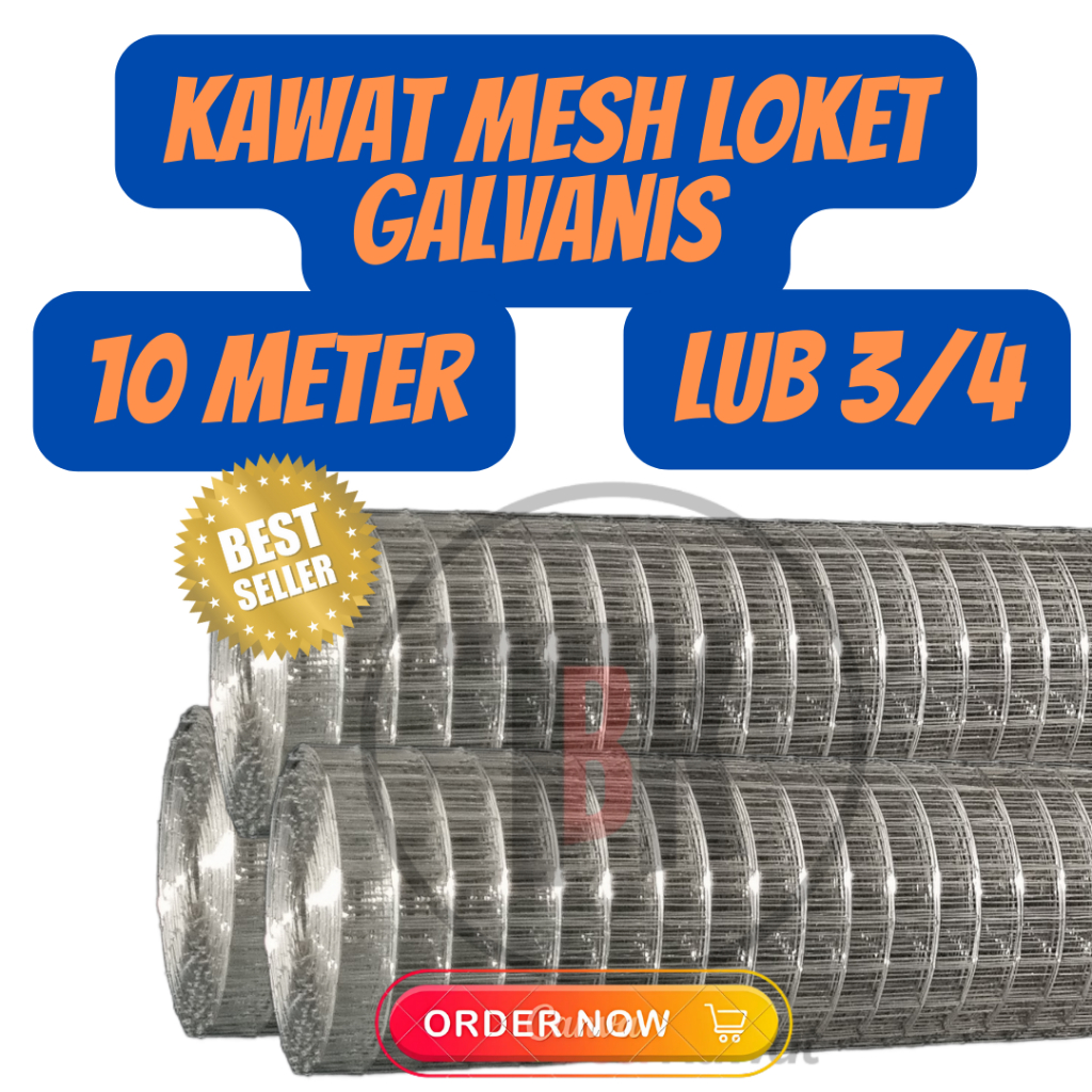 Kawat Mesh Loket Galvanis Lub 3/4 | 10 Meter