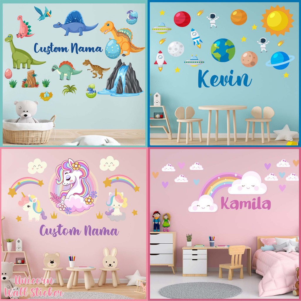 #56 Free Sticker Kamar Anak Cowok dan Cewek CUSTOM Mudah dan Cepat STIKER DINDING/WALL STICKER KAMAR