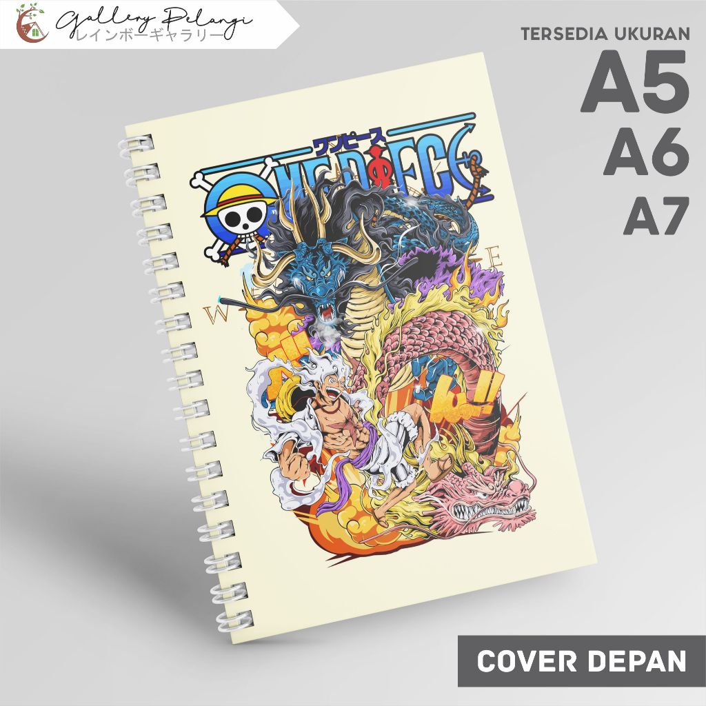 

Notebook Spiral A5 A6 A7 Japan Anime One Piece Luffy Gear 5 in Wano Kaido & Momonosuke