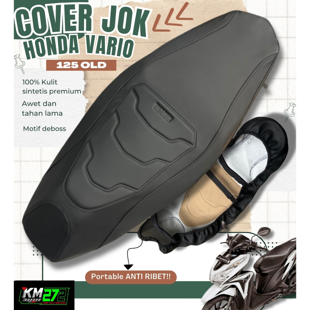 KM272 Cover Jok Motor Honda Vario 125 old 2012 sd 2015 / Sarung Jok Motor Vario 125 old Anti Ribet