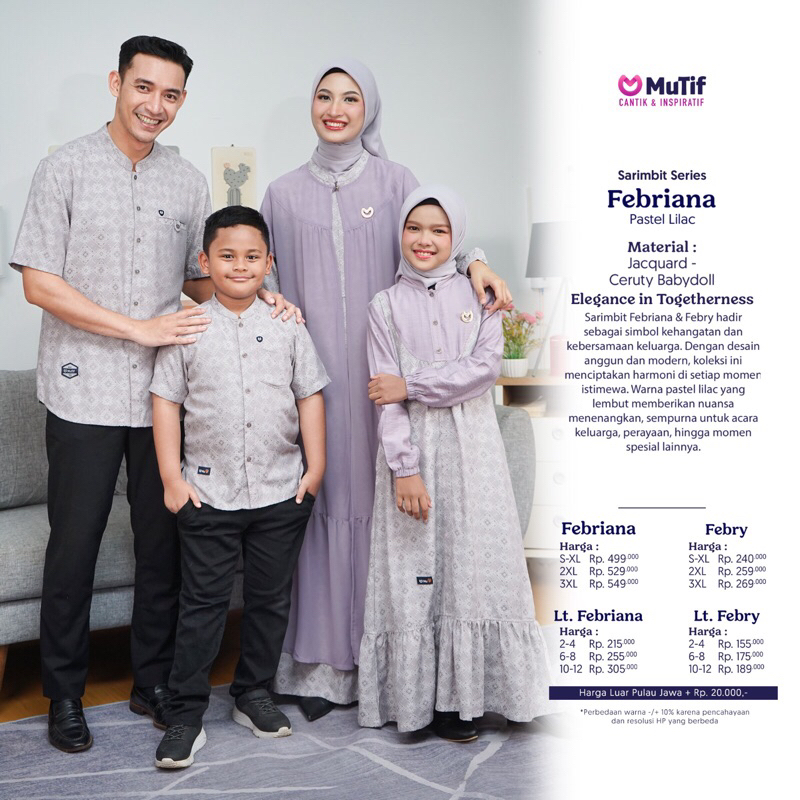 Febriana Sarimbit Mutif Series by Mutif || Sarimbit Lebaran 2025 || Sarimbit Couple Keluarga || Sari