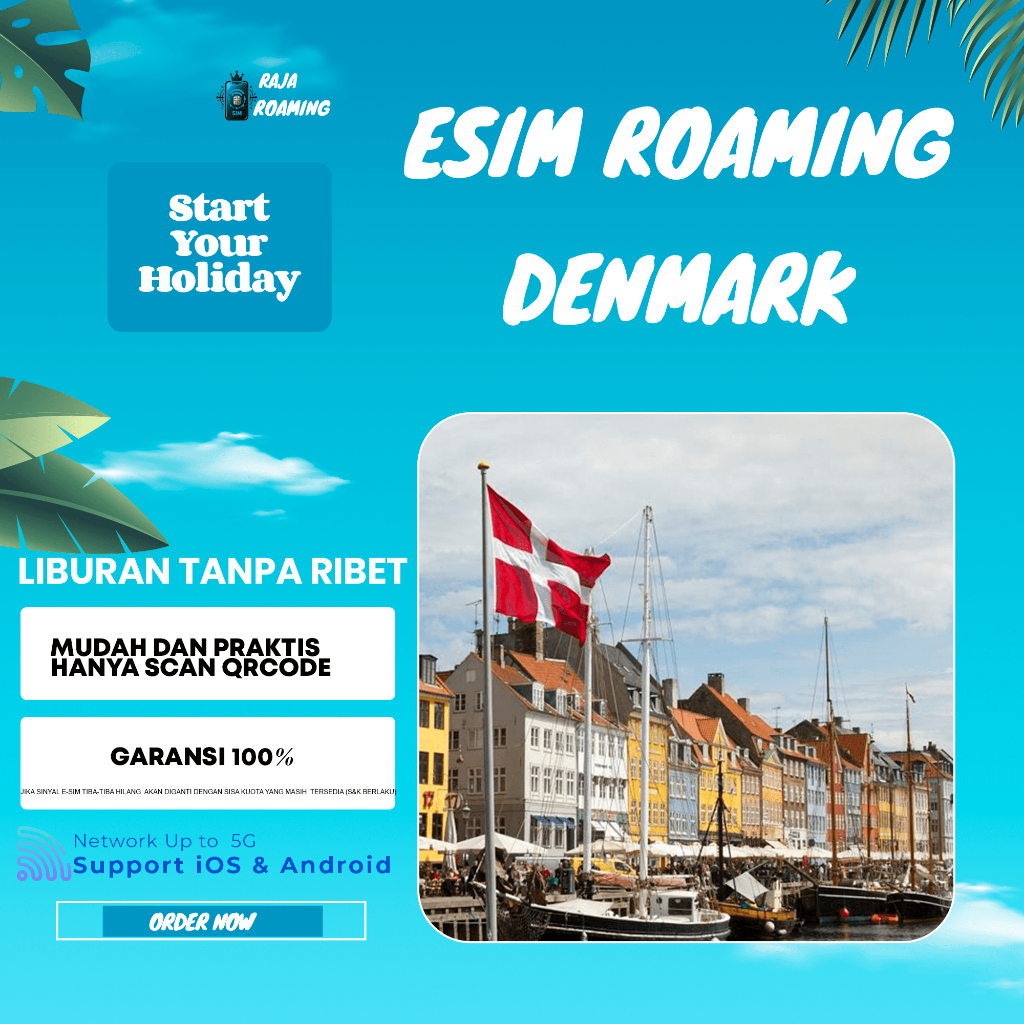 Paket Data Internet Roaming Denmark| eSIM Roaming Travel Denmark