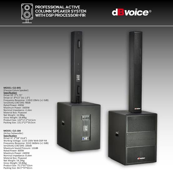 Speaker Pasif DB Voice CLS 845 - 4.5 inch ++ Subwoofer Aktif CLS 184 - 18 inch (dBVoice)